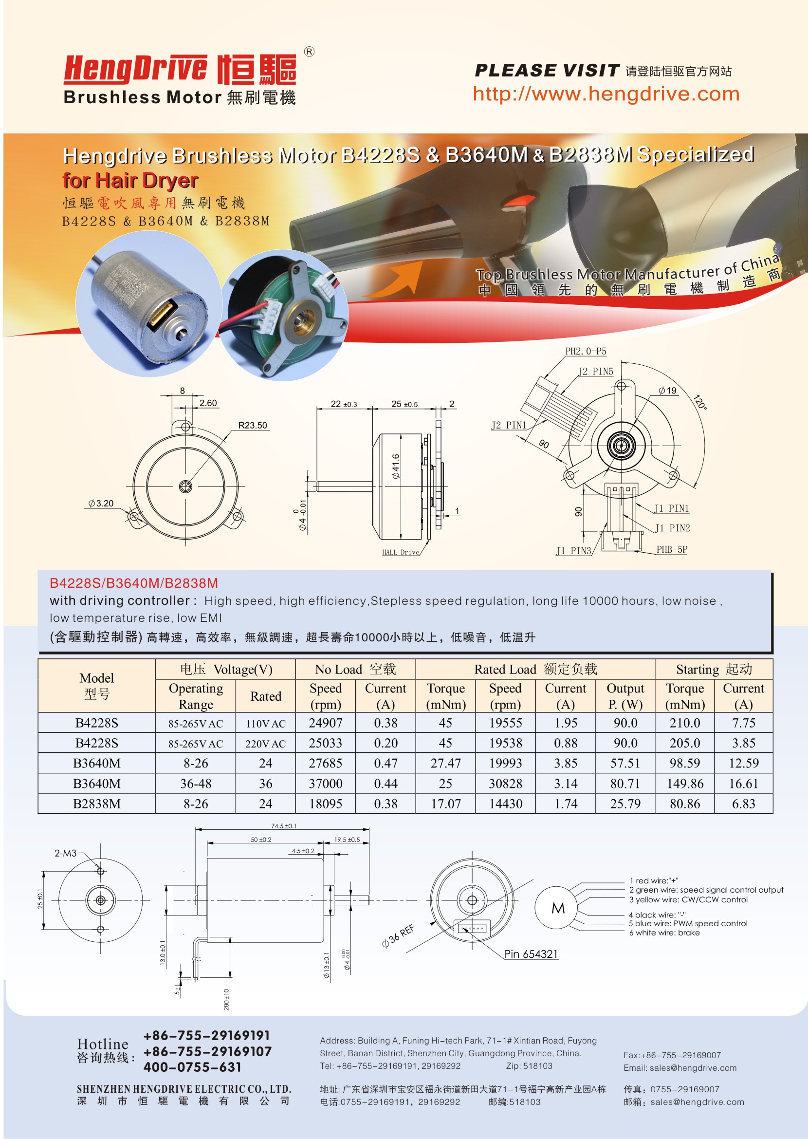 hair dryer brushless motor